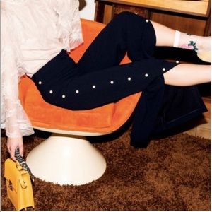 H&M Pearl Sided Black Wide Leg Slacks ~ Size 6